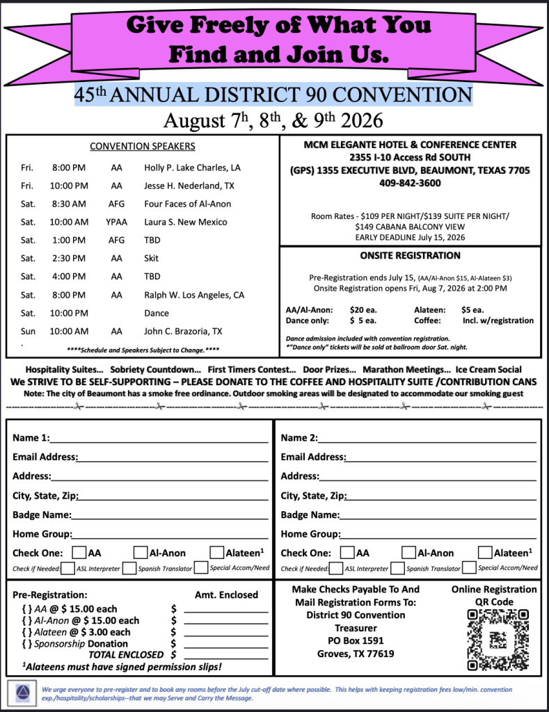 45th Annual District 90 Convention flyer